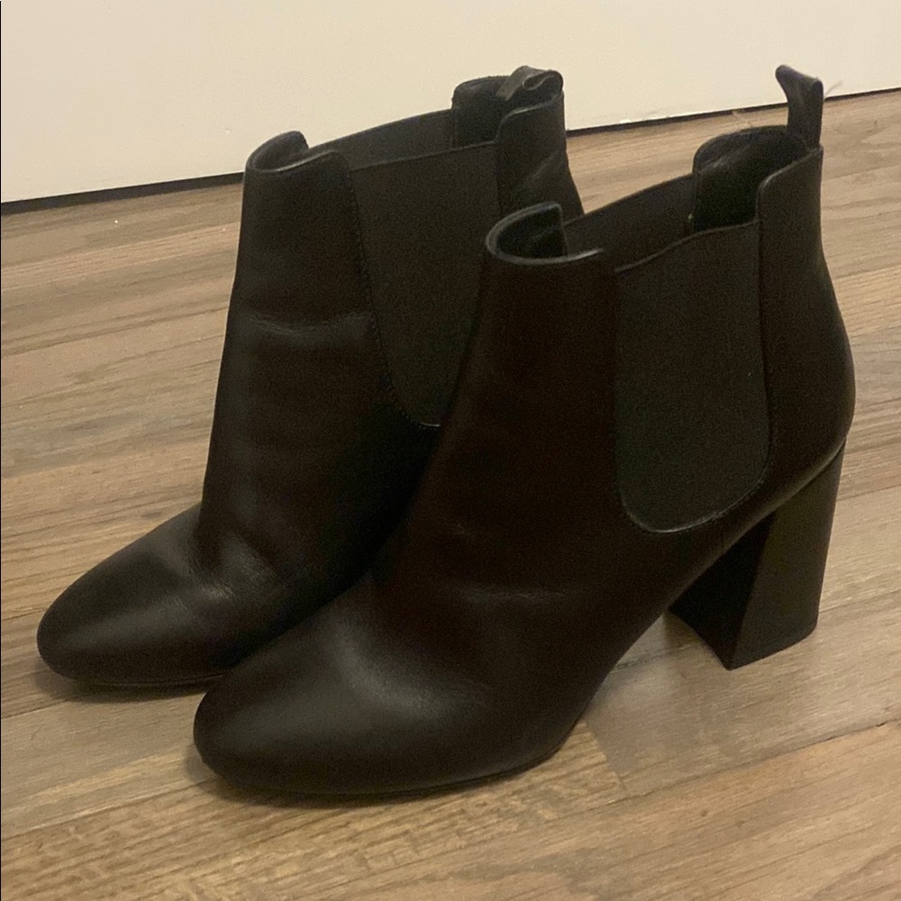 Black Leather Booties